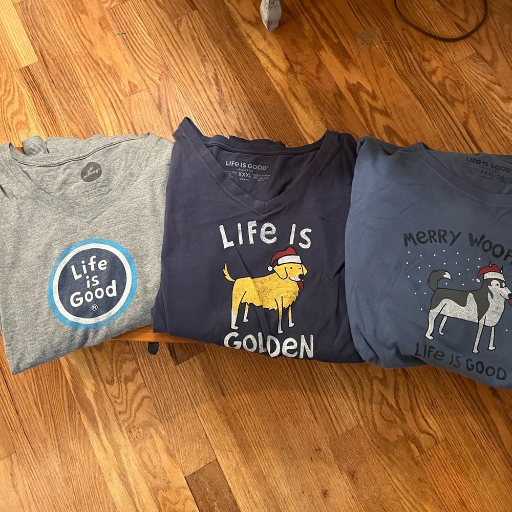 Lot of 3 Life is Good Shirts, size 3X